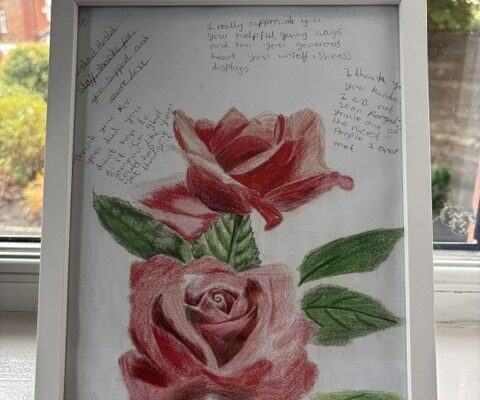 Mariam's Artwork that is still displayed in the office!